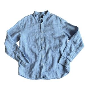 UNTUCKit Men's Light Blue Linen Button-Down Shirt